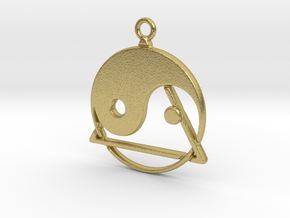 Yin-Yang and triangle intertwined in Natural Brass