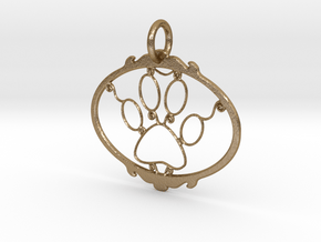 Paw Print pendant in Polished Gold Steel