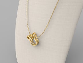 Rabbit Pendant in Polished Brass
