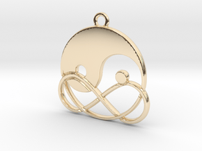 Yin-Yang and infinite intertwined in 14k Gold Plated Brass
