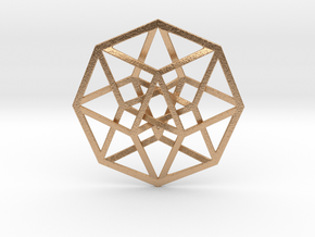 4D Hypercube (Tesseract) 2.5" in Natural Bronze