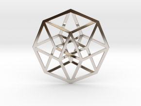 4D Hypercube (Tesseract) 2.5" in Platinum