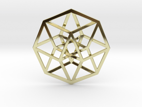 4D Hypercube (Tesseract) 2.5" in 18K Gold Plated