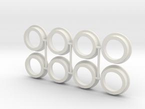 8 Portholes (1" or 26mm outside diameter) in White Natural Versatile Plastic