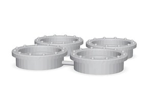 4 Portholes (1" or 26mm outside diameter) in Tan Fine Detail Plastic