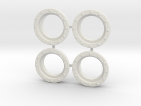 4 Portholes (1" or 26mm outside diameter) in White Natural Versatile Plastic
