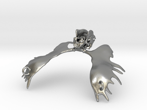Moose Skull Pendant in Natural Silver