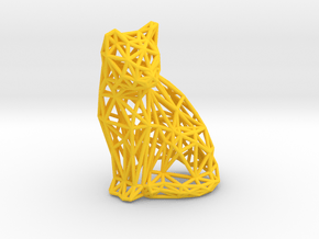 Sitting cat in Yellow Processed Versatile Plastic