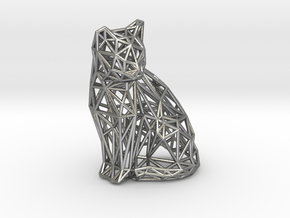 Sitting cat in Natural Silver