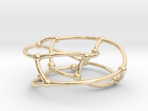 Heawood graph on torus in 14k Gold Plated Brass