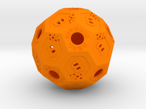 BitCoinReal-Cryptocurrency Polyhedron in Orange Processed Versatile Plastic