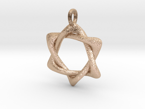 Star of David Pendant 04 in 14k Rose Gold Plated Brass
