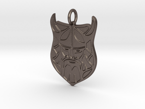 Vikings Mascot Pendant in Polished Bronzed-Silver Steel