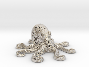 Octopus in Rhodium Plated Brass
