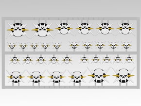 Skull & Lightning 3 Vehicle Icons x32 in Tan Fine Detail Plastic