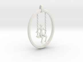 Swing pendant in White Natural Versatile Plastic: Small
