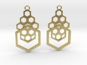 Geometrical earrings no.4 in Natural Brass: Small