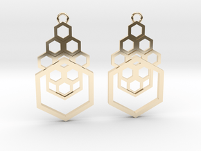 Geometrical earrings no.4 in 14k Gold Plated Brass: Small
