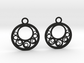 Geometrical earrings no.6 in Black Natural Versatile Plastic: Small