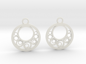 Geometrical earrings no.6 in White Premium Versatile Plastic: Small