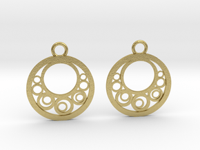 Geometrical earrings no.6 in Natural Brass: Small