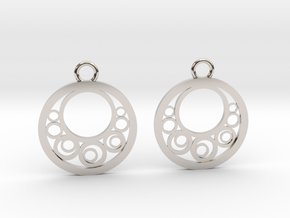Geometrical earrings no.6 in Rhodium Plated Brass: Small