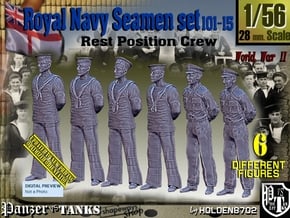 1/56 RN Seamen Rest Set101-15 in Tan Fine Detail Plastic