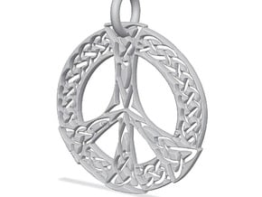 Celtic Peace Pendant in Tan Fine Detail Plastic