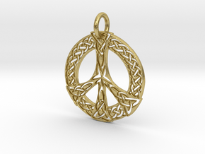 Celtic Peace Pendant in Natural Brass: Small