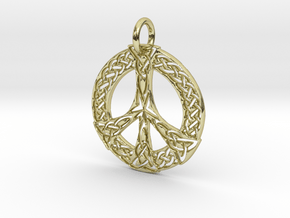 Celtic Peace Pendant in 18k Gold Plated Brass: Extra Small