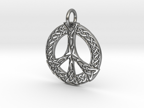 Celtic Peace Pendant in Natural Silver: Extra Small