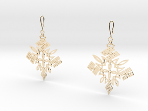 Habesha Cross Earrings Tapered in 14k Gold Plated Brass