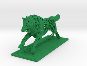 White Wolf in Green Processed Versatile Plastic
