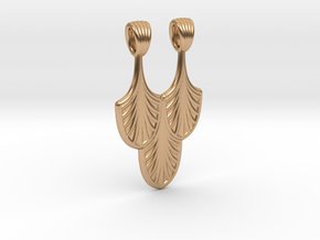 Triple palm [pendant] in Polished Bronze