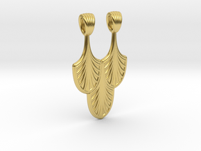Triple palm [pendant] in Polished Brass