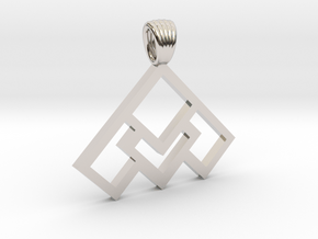 Art déco squares [pendant] in Platinum