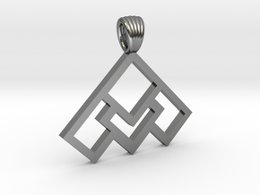 Art déco squares [pendant] in Polished Silver