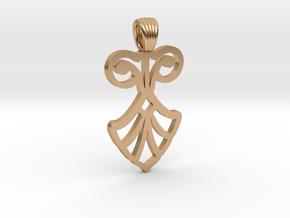 Art Deco Flower [pendant] in Polished Bronze