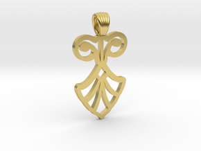 Art Deco Flower [pendant] in Polished Brass