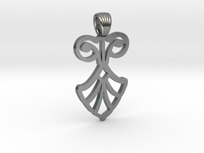 Art Deco Flower [pendant] in Polished Silver