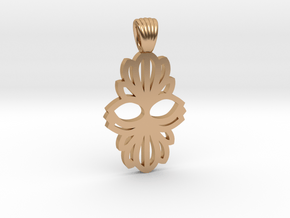 Art Deco double flower [pendant] in Polished Bronze