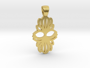Art Deco double flower [pendant] in Polished Brass