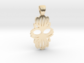 Art Deco double flower [pendant] in 14k Gold Plated Brass