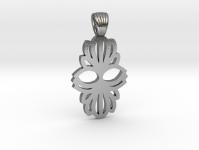 Art Deco double flower [pendant] in Polished Silver