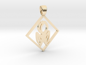 Art Deco Squared tulip [pendant] in 14k Gold Plated Brass
