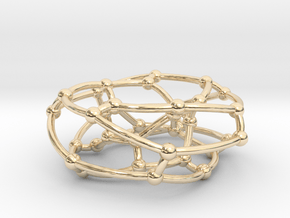 F38A graph on torus in 14k Gold Plated Brass