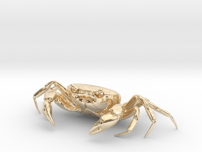 CRAB Sculpture, 8.4cm length in 14k Gold Plated Brass
