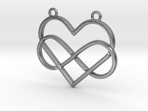 Infinite and heart intertwined in Natural Silver