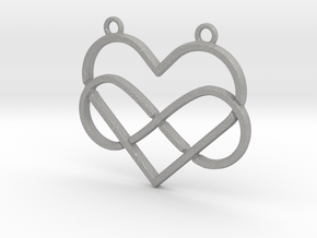 Infinite and heart intertwined in Aluminum