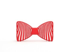 Bow Tie Zebra Pattern in Red Processed Versatile Plastic